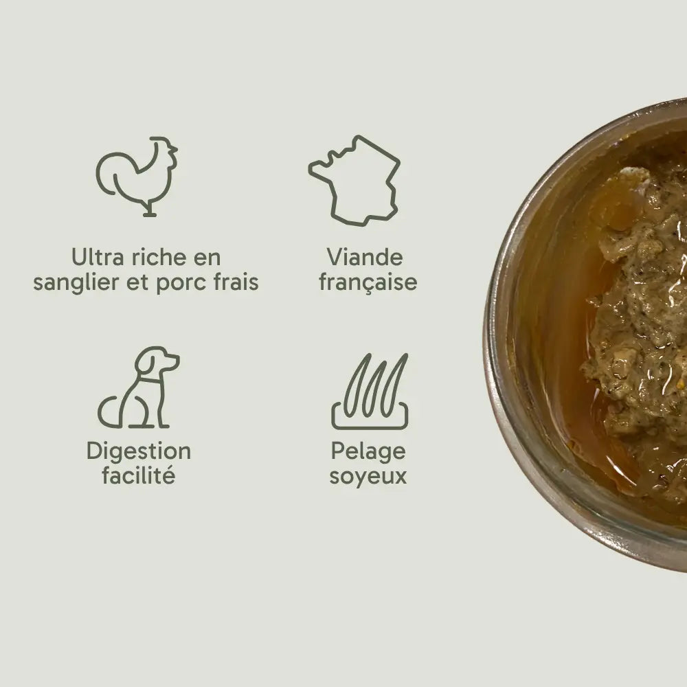 Pâtée pour chien - sanglier frais